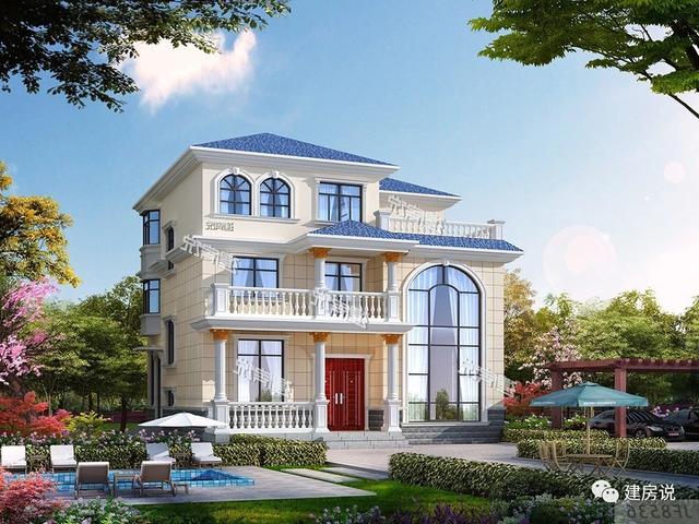 私人訂制的三層別墅設(shè)計(jì)圖，外型清新靚麗，空間利用的很合理