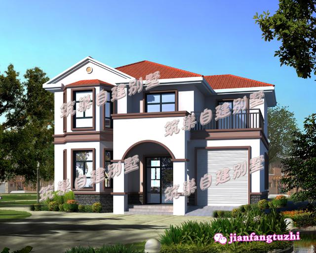 新農(nóng)村二層別墅住宅設(shè)計(jì)圖，外觀素凈精致，造價(jià)經(jīng)濟(jì)且實(shí)用