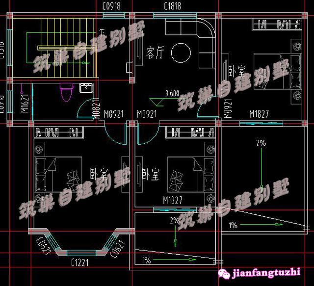 新農(nóng)村二層別墅住宅設(shè)計(jì)圖，外觀素凈精致，造價(jià)經(jīng)濟(jì)且實(shí)用
