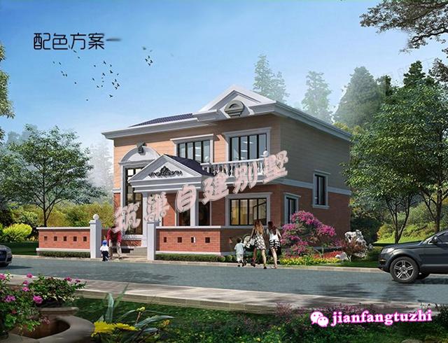 帶庭院農(nóng)村自建別墅設(shè)計圖，不管院子設(shè)在前邊后邊，都有好處