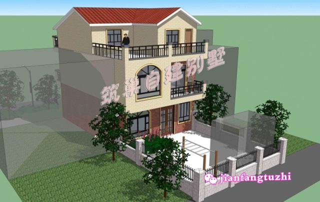 帶庭院農(nóng)村自建別墅設(shè)計圖，不管院子設(shè)在前邊后邊，都有好處