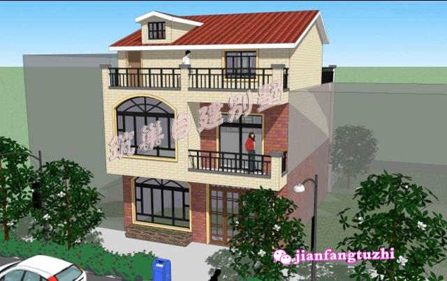 帶庭院農(nóng)村自建別墅設(shè)計圖，不管院子設(shè)在前邊后邊，都有好處