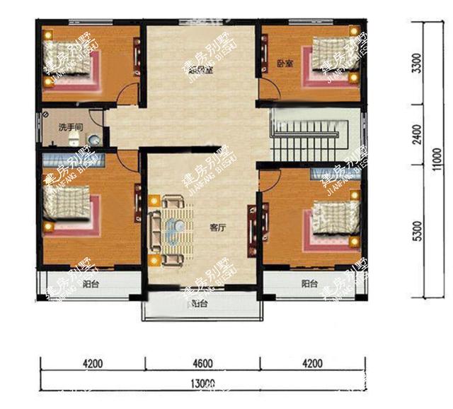 3款二層農(nóng)村別墅設(shè)計(jì)圖，開(kāi)間13米，款款都精致