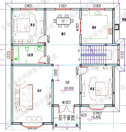 5款二層農(nóng)村自建房全套設(shè)計(jì)施工圖，占地面積約170平方米