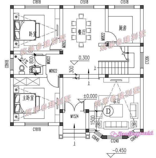 3套鄉(xiāng)村別墅設(shè)計(jì)圖，現(xiàn)在農(nóng)村隨處可見都是漂亮的別墅