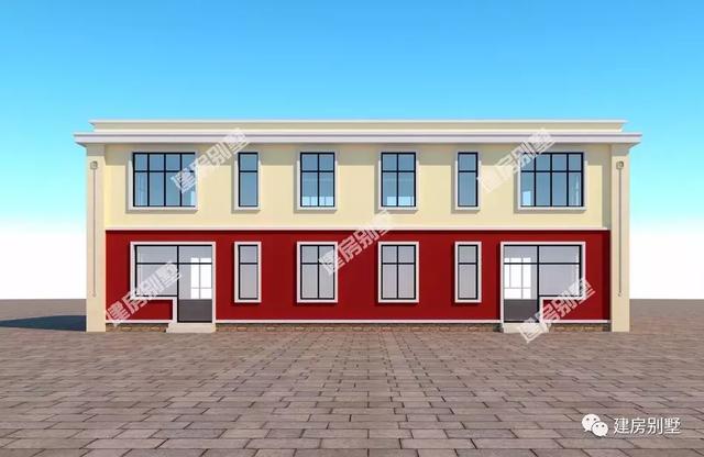 兩層雙拼別墅設(shè)計(jì)圖，平屋頂帶飄窗，造價(jià)很經(jīng)濟(jì)哦