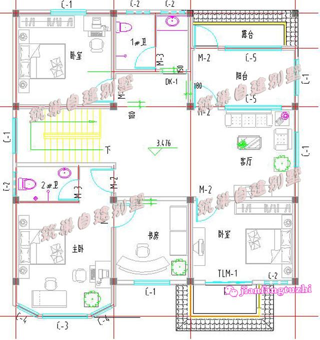 二層農村歐式別墅全套設計圖施工方案，同一個戶型不同的外觀
