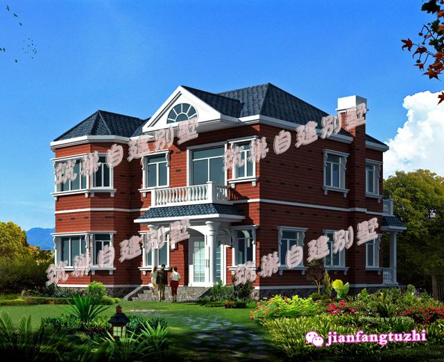 二層農村歐式別墅全套設計圖施工方案，同一個戶型不同的外觀