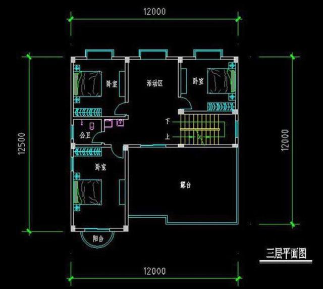 開間12米的兩款三層別墅設(shè)計(jì)圖，功能齊全，居住舒適