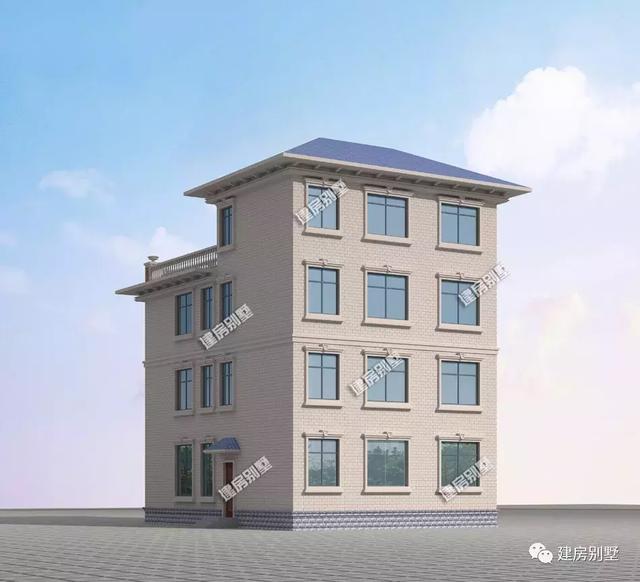 帶大露臺的四層自建房設計圖，既能滿足晾曬的需要，又能提供休閑的平臺