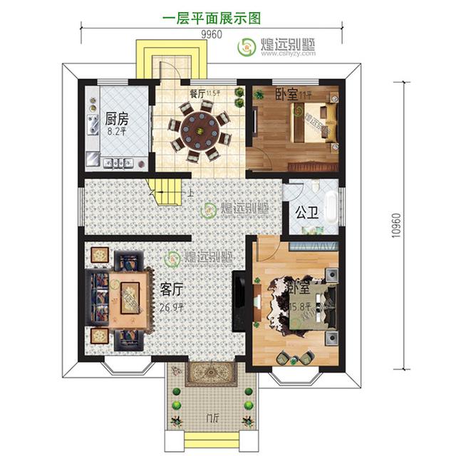 10x11米農(nóng)村三層別墅自建房，簡(jiǎn)歐風(fēng)情。