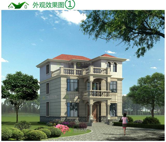 10x11米農(nóng)村三層別墅自建房，簡(jiǎn)歐風(fēng)情。