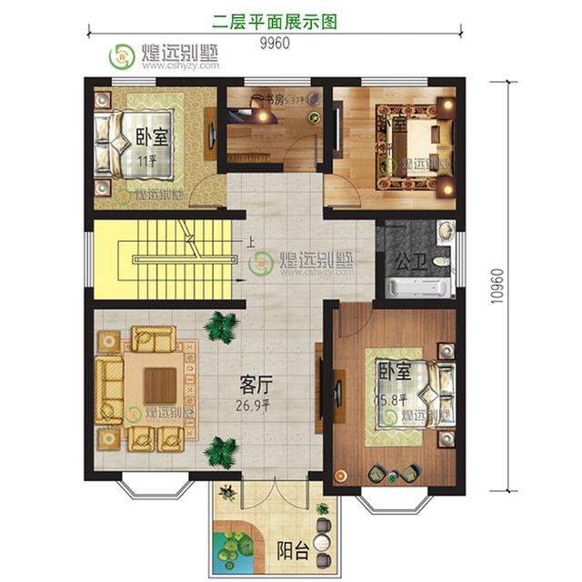 10x11米農(nóng)村三層別墅自建房，簡(jiǎn)歐風(fēng)情。