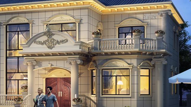 二層歐式別墅設(shè)計(jì)圖，很漂亮，建一棟在村里，一定是最耀眼的那一棟！