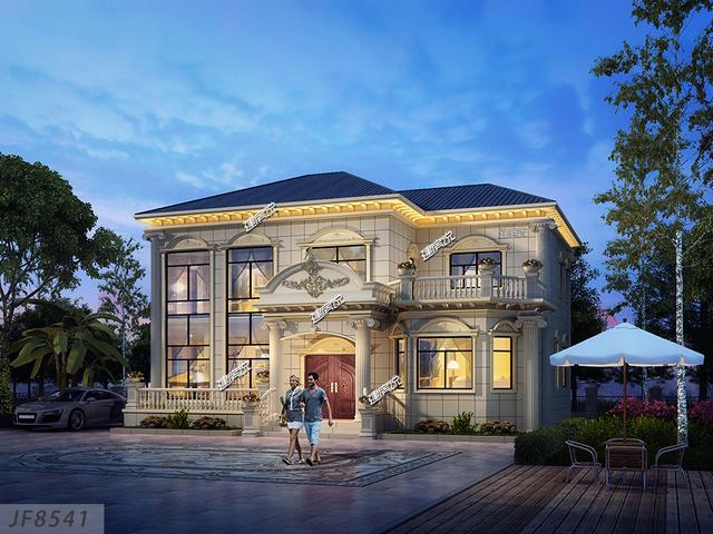 二層歐式別墅設(shè)計(jì)圖，很漂亮，建一棟在村里，一定是最耀眼的那一棟！