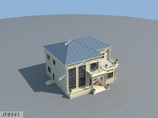 二層歐式別墅設(shè)計(jì)圖，很漂亮，建一棟在村里，一定是最耀眼的那一棟！