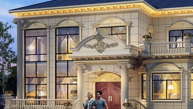 二層歐式別墅設(shè)計(jì)圖，很漂亮，建一棟在村里，一定是最耀眼的那一棟！