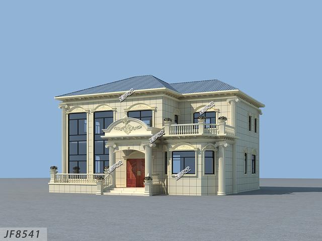 二層歐式別墅設(shè)計(jì)圖，很漂亮，建一棟在村里，一定是最耀眼的那一棟！