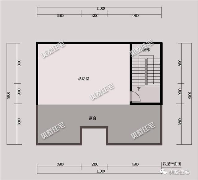 11X9米四層小宅基地現(xiàn)代別墅設(shè)計(jì)圖，外觀精致，布局合理。