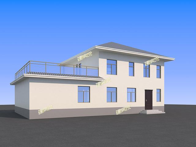 占地面積215的二層別墅設(shè)計圖，帶挑空客廳+車庫，外型簡單不復(fù)雜，溫馨舒適。