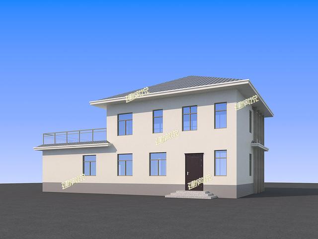 占地面積215的二層別墅設(shè)計圖，帶挑空客廳+車庫，外型簡單不復(fù)雜，溫馨舒適。