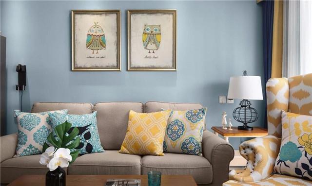 96平米兩居室地中海裝修風(fēng)格完成，清爽怡人，大包9萬(wàn)