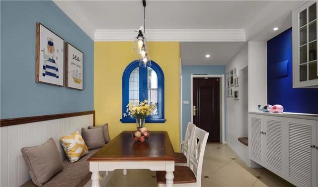 96平米兩居室地中海裝修風(fēng)格完成，清爽怡人，大包9萬(wàn)