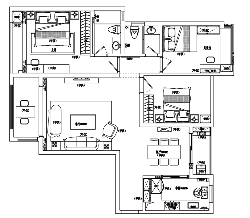 130平三室兩廳混搭風(fēng)格裝修，以美式為主基調(diào)，營造出一種懷舊、浪漫的感覺