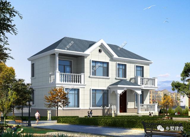 兩款宅基地小的二層別墅設(shè)計(jì)圖，精致大氣，造價(jià)只要17萬(wàn)？