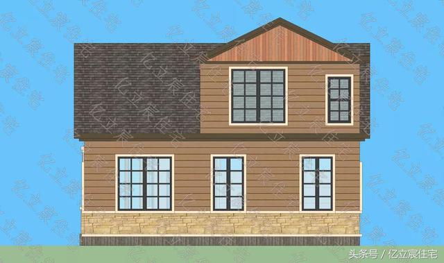 10.5米X11.7米二層精美美式田園風(fēng)格別墅設(shè)計圖，享受悠閑、舒暢、自然的田園生活情趣