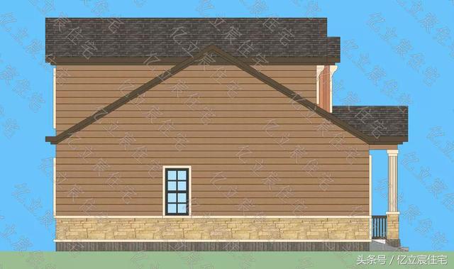 10.5米X11.7米二層精美美式田園風(fēng)格別墅設(shè)計圖，享受悠閑、舒暢、自然的田園生活情趣