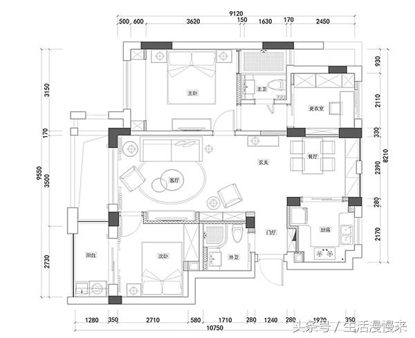 89平簡約風三房，90后喜歡的范本，每個房間經過改造后，都很通透敞亮，值得學習。