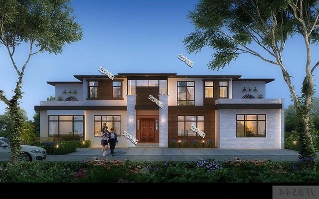 二層現(xiàn)代別墅設(shè)計(jì)圖，多臥室?guī)杜_(tái)，外觀時(shí)尚，建一棟絕對(duì)能在村里賺足了面子。