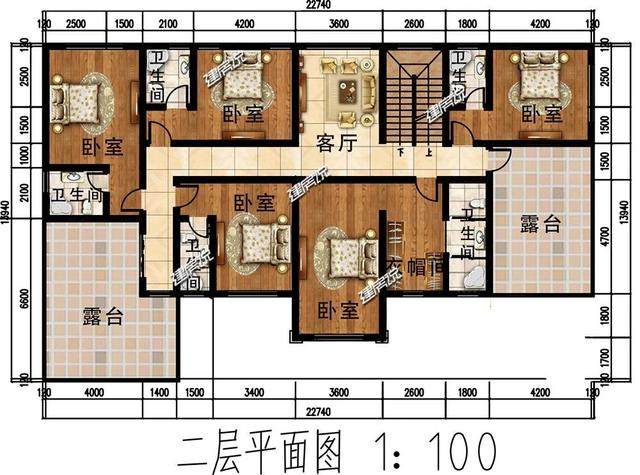 二層現(xiàn)代別墅設(shè)計(jì)圖，多臥室?guī)杜_(tái)，外觀時(shí)尚，建一棟絕對(duì)能在村里賺足了面子。