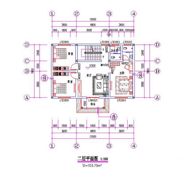 12×9米三層農(nóng)村別墅設(shè)計圖，帶閣樓，簡約大氣經(jīng)濟實用，適合農(nóng)村建房。