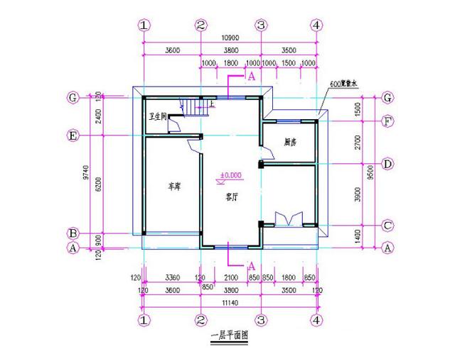 占地100平米的三層別墅設(shè)計圖，帶車庫，簡單實用，造價25萬，特別適合農(nóng)村建設(shè)。