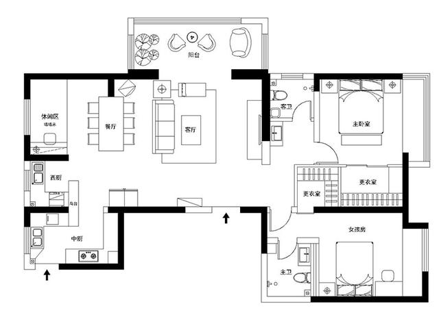 156平三室現代簡約風裝修，全包16萬，效果太贊了