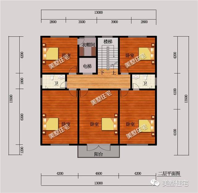 占地約175平米的三層別墅設(shè)計(jì)圖，戶(hù)型方正，外觀清新簡(jiǎn)潔，布局實(shí)用
