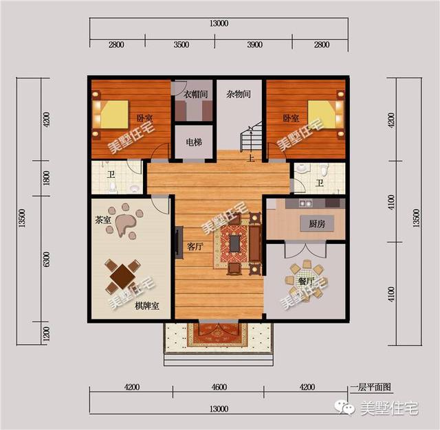 占地約175平米的三層別墅設(shè)計(jì)圖，戶(hù)型方正，外觀清新簡(jiǎn)潔，布局實(shí)用