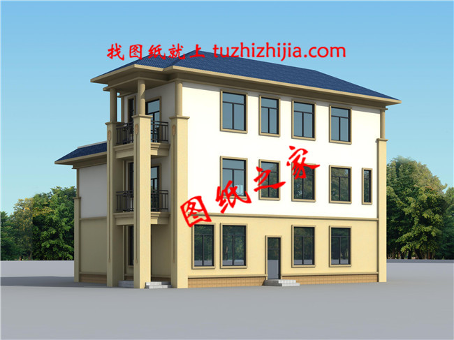 50萬左右農(nóng)村三層別墅設(shè)計圖紙，帶大露臺