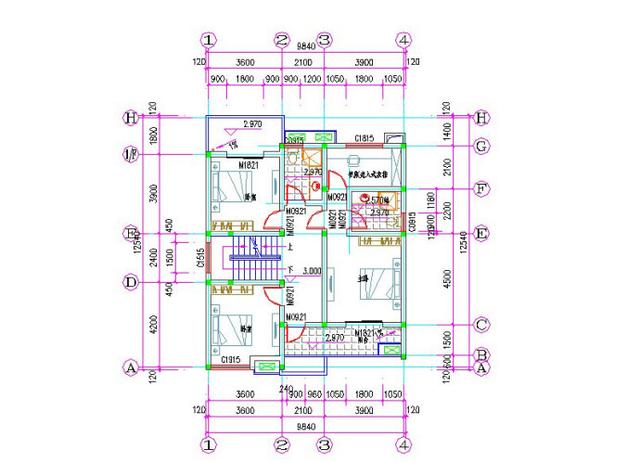 10x12米三層中式農(nóng)村自建房，帶車庫，造價(jià)30萬。