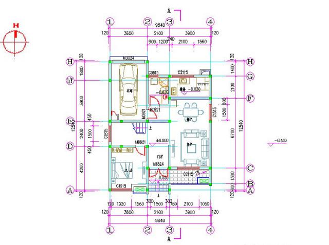 10x12米三層中式農(nóng)村自建房，帶車庫，造價(jià)30萬。