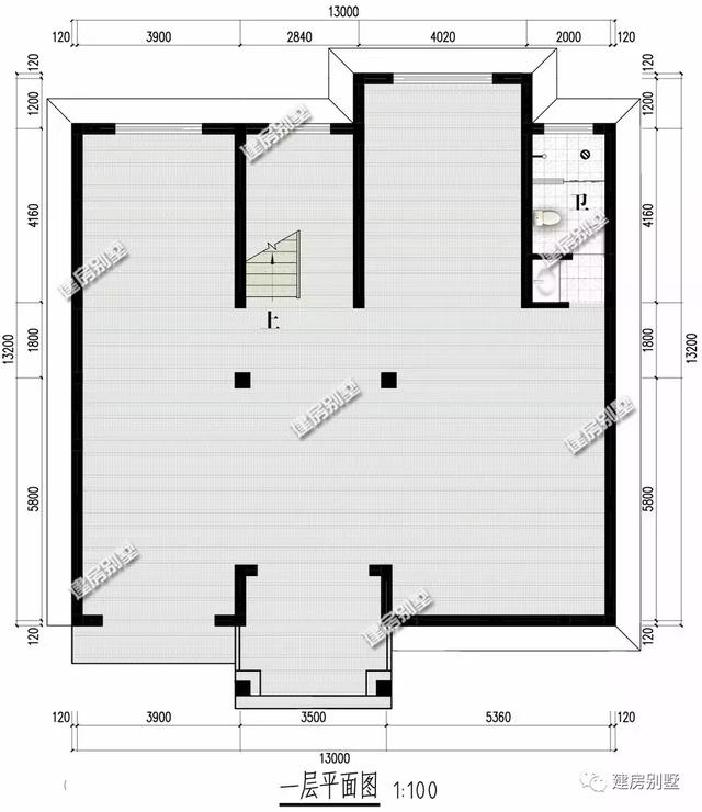 13×13.2米四層別墅設(shè)計(jì)圖，帶架空層設(shè)計(jì)+車庫(kù)，造價(jià)50萬(wàn)左右