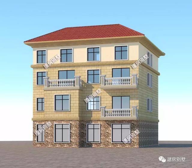 13×13.2米四層別墅設(shè)計(jì)圖，帶架空層設(shè)計(jì)+車庫(kù)，造價(jià)50萬(wàn)左右