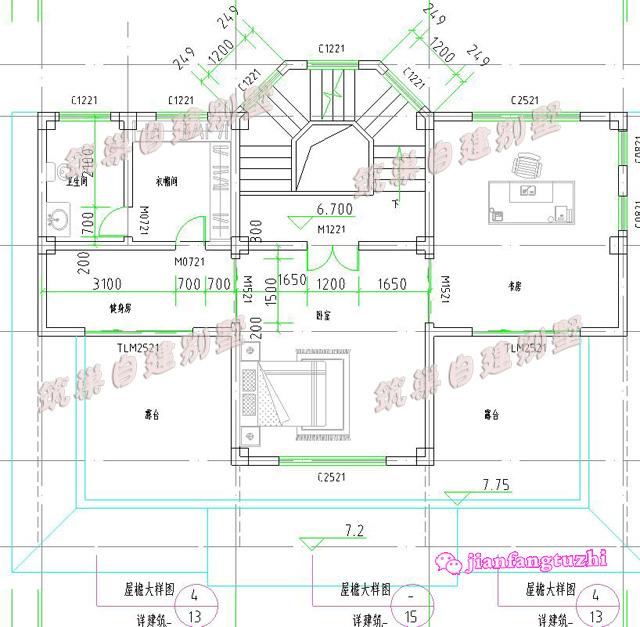 17×9米新型農(nóng)村別墅設計圖，帶獨立車庫+半旋轉(zhuǎn)樓梯+堂屋