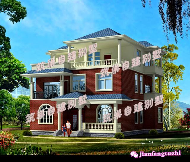 占地140平米的三層農(nóng)村自建房，帶大露臺+觀景涼亭，簡單實(shí)用