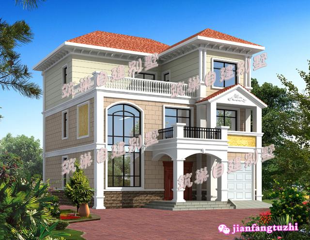 占地140平米的三層農(nóng)村自建房，帶大露臺+觀景涼亭，簡單實(shí)用