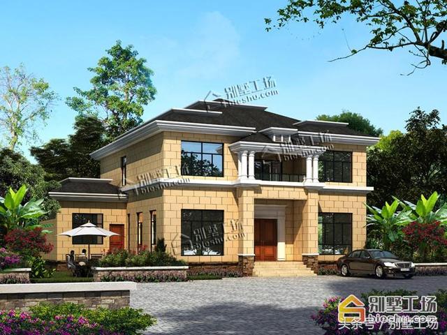 舒適的二層實用小別墅設(shè)計圖，35萬就能建成。