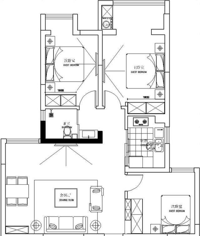105平三室現(xiàn)代簡約風(fēng)裝修，全包造價11.5萬，營造一種輕松、自由的環(huán)境。