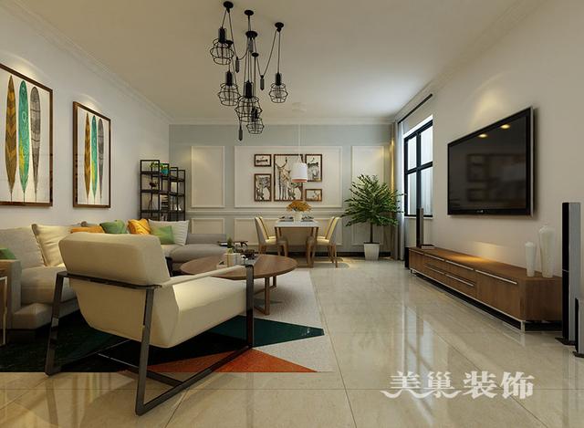 105平三室現(xiàn)代簡約風(fēng)裝修，全包造價11.5萬，營造一種輕松、自由的環(huán)境。